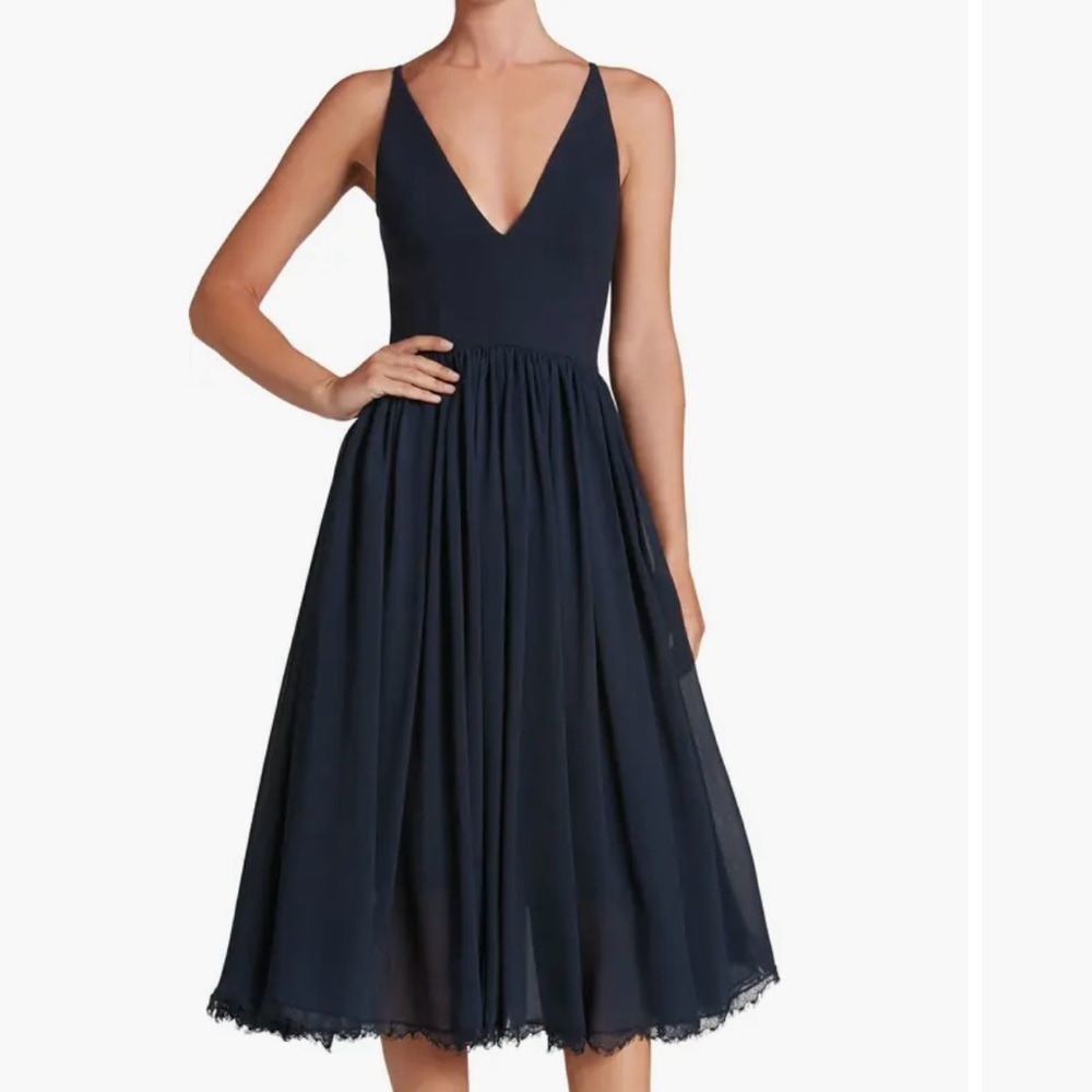 Dress The Population Alicia Mixed Media Midi Dress